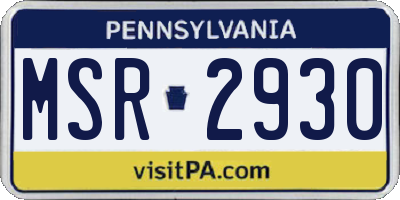 PA license plate MSR2930