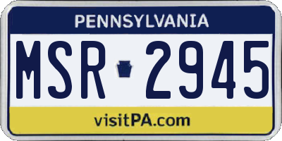 PA license plate MSR2945