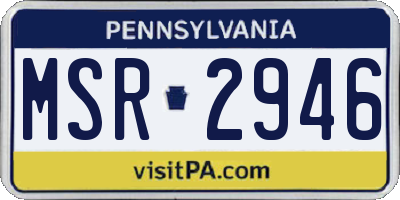 PA license plate MSR2946