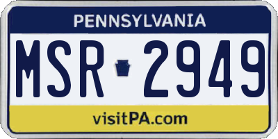 PA license plate MSR2949
