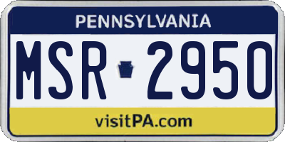 PA license plate MSR2950