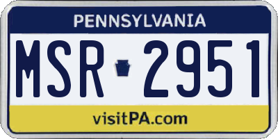 PA license plate MSR2951