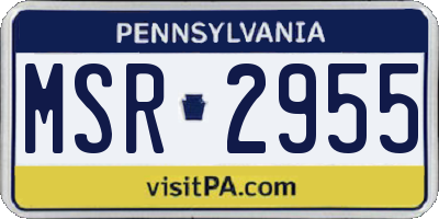 PA license plate MSR2955