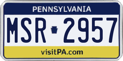 PA license plate MSR2957