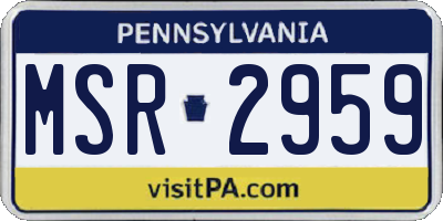 PA license plate MSR2959