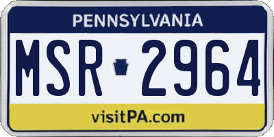 PA license plate MSR2964