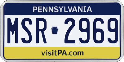 PA license plate MSR2969