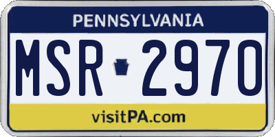 PA license plate MSR2970