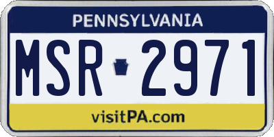 PA license plate MSR2971