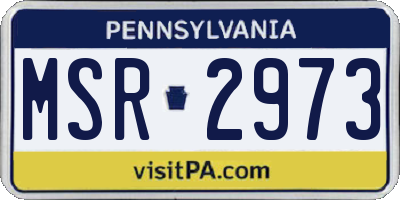 PA license plate MSR2973