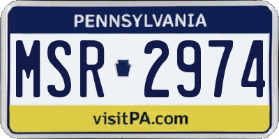 PA license plate MSR2974