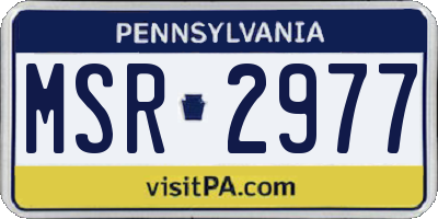 PA license plate MSR2977