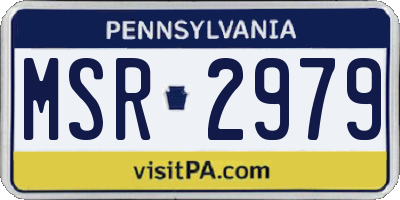 PA license plate MSR2979