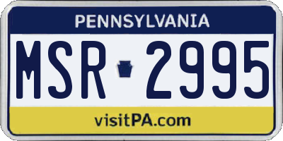 PA license plate MSR2995
