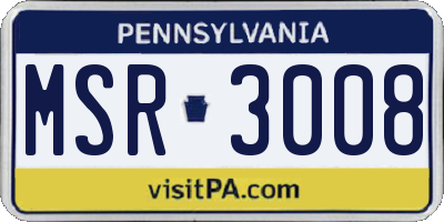 PA license plate MSR3008