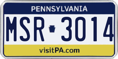 PA license plate MSR3014