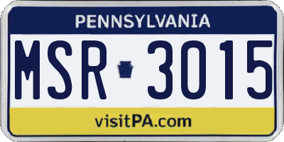 PA license plate MSR3015