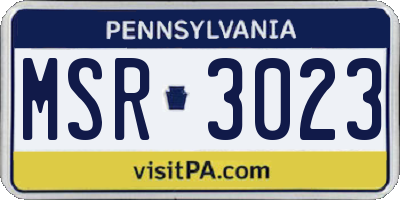 PA license plate MSR3023