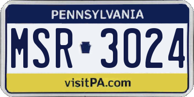 PA license plate MSR3024