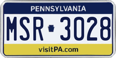 PA license plate MSR3028