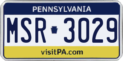 PA license plate MSR3029