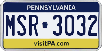 PA license plate MSR3032