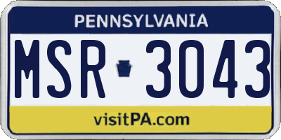 PA license plate MSR3043