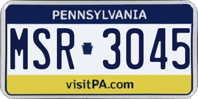 PA license plate MSR3045