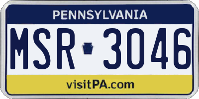 PA license plate MSR3046