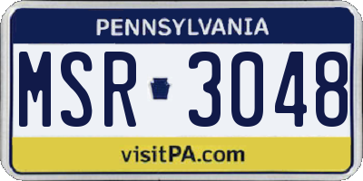 PA license plate MSR3048