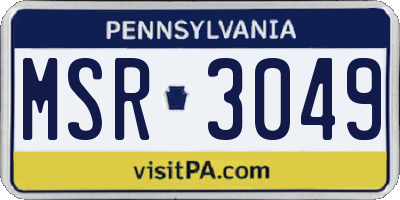 PA license plate MSR3049