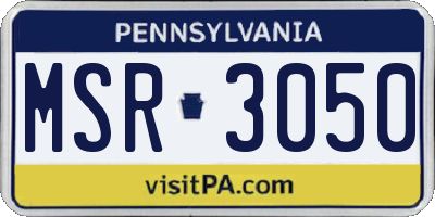 PA license plate MSR3050