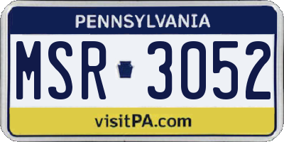 PA license plate MSR3052