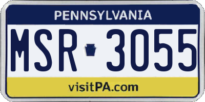 PA license plate MSR3055