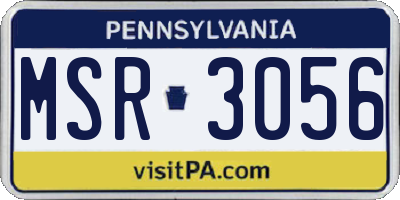 PA license plate MSR3056