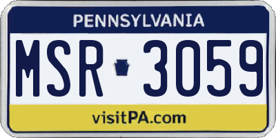 PA license plate MSR3059