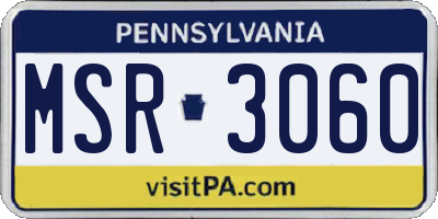 PA license plate MSR3060