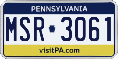 PA license plate MSR3061