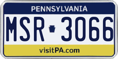 PA license plate MSR3066