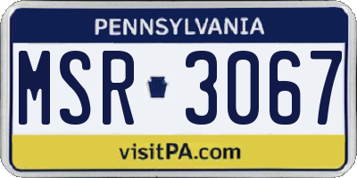 PA license plate MSR3067