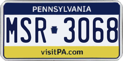 PA license plate MSR3068