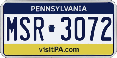 PA license plate MSR3072