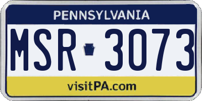 PA license plate MSR3073