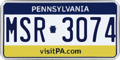 PA license plate MSR3074