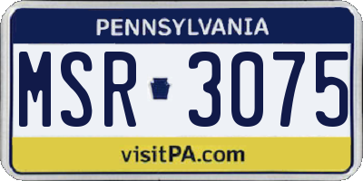 PA license plate MSR3075