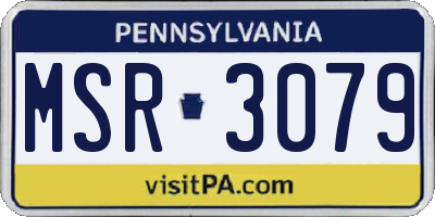 PA license plate MSR3079