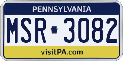 PA license plate MSR3082
