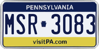 PA license plate MSR3083