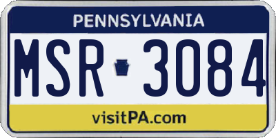 PA license plate MSR3084