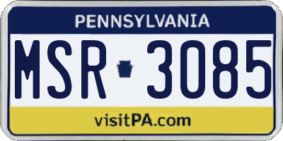 PA license plate MSR3085